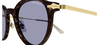 Montblanc Mb0362s Men Havana Round Sunglasses