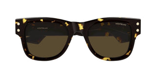 Montblanc MB0381S men Havana Squared Sunglasses