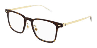 Montblanc MB0395ON men Havana Squared Eyeglasses