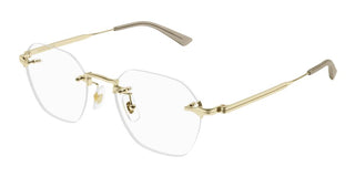 Montblanc MB0403O men Gold Round Eyeglasses