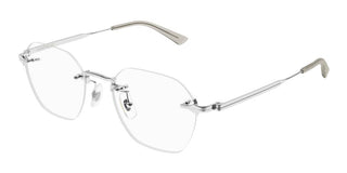 Montblanc MB0403O men Silver Round Eyeglasses