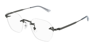 Montblanc MB0403O men Ruthenium Round Eyeglasses