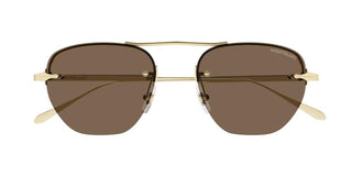Montblanc MB0404S men Gold Round Sunglasses