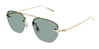 Montblanc MB0404S men Gold Round Sunglasses