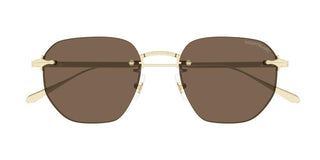 Montblanc MB0405S men Gold Round Sunglasses