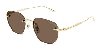 Montblanc MB0405S men Gold Round Sunglasses