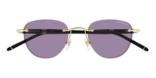 Montblanc MB0412S men Gold Round Sunglasses