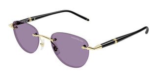 Montblanc MB0412S men Gold Round Sunglasses