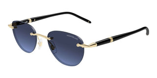 Montblanc MB0412S men Gold Round Sunglasses