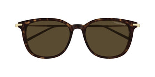 Montblanc MB0416SA men Havana Squared Sunglasses