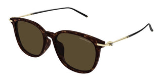 Montblanc MB0416SA men Havana Squared Sunglasses