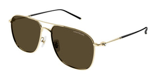 Montblanc Mb0417sa Men Gold Pilot Sunglasses