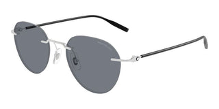 Montblanc MB0428S men Silver Round Sunglasses