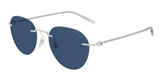 Montblanc MB0428S men Silver Round Sunglasses