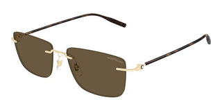 Montblanc MB0429S men Gold Squared Sunglasses