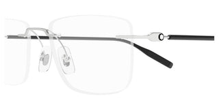 Montblanc MB0431O men Silver Rectangle Eyeglasses