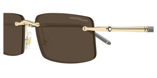 Montblanc MB0443S men Gold Squared Sunglasses