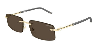 Montblanc MB0443S men Gold Squared Sunglasses