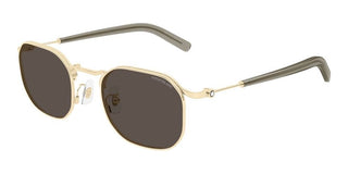 Montblanc MB0459S men Gold Geometric Sunglasses