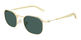 Montblanc MB0459S men Gold Geometric Sunglasses