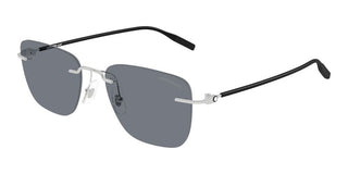 Montblanc MB0470S men Silver Squared Sunglasses