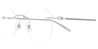 Montblanc MB0471O men Silver Round Eyeglasses