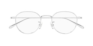 Montblanc MB0476OA men Silver Round Eyeglasses