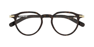 Montblanc MB0495O men Havana Round Eyeglasses