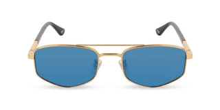 Police New Crossroads 3 Splq84 Unisex Gold Geometric Sunglasses
