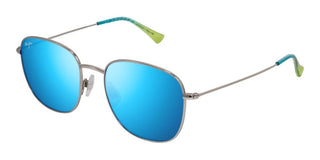 Maui Jim Olali Af Mj0657sa Unisex Silver Geometric Sunglasses