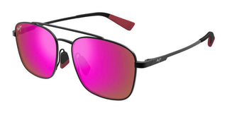 Maui Jim Piwai Af Mj0645sa Men Black Squared Sunglasses