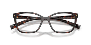 Prada Pr 15zv Women Brown Geometric Eyeglasses
