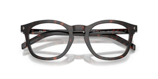 Prada PR C04V men Havana Geometric Eyeglasses