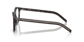 Prada PR C04V men Havana Geometric Eyeglasses
