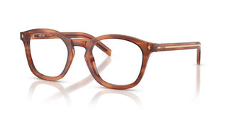 Prada PR C04V men Brown Geometric Eyeglasses
