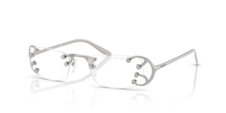 Prada Pr C57s Women Silver Rectangle Sunglasses