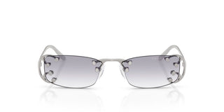 Prada Pr C57s Women Silver Rectangle Sunglasses