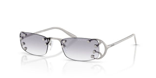 Prada Pr C57s Women Silver Rectangle Sunglasses