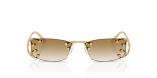 Prada PR C57S women Gold Rectangle Sunglasses