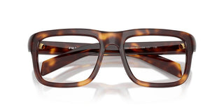 Prada PR D02V men Havana Rectangle Eyeglasses