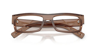 Prada PR D06V men Brown Rectangle Eyeglasses