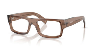 Prada PR D06V men Brown Rectangle Eyeglasses