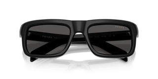 Prada PR D11S men Black Rectangle Sunglasses