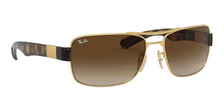 Ray-Ban RB 3522 unisex Gold Geometric Sunglasses