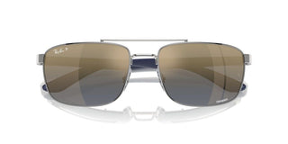 Ray-ban Rb 3737ch Unisex Silver Squared Sunglasses