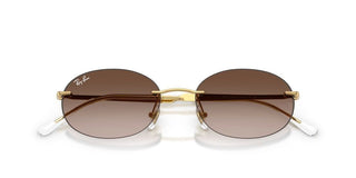 Ray-Ban RB 3767 unisex Gold Oval Sunglasses