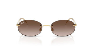 Ray-Ban RB 3767 unisex Gold Oval Sunglasses