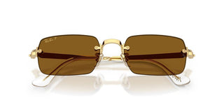 Ray-Ban RB 3928 unisex Gold Rectangle Sunglasses