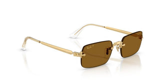 Ray-Ban RB 3928 unisex Gold Rectangle Sunglasses