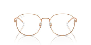 Ray-ban Rx 6517d Unisex Rose Gold Round Eyeglasses